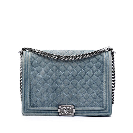 Large Quilted Denim Boy Flap - Image 1