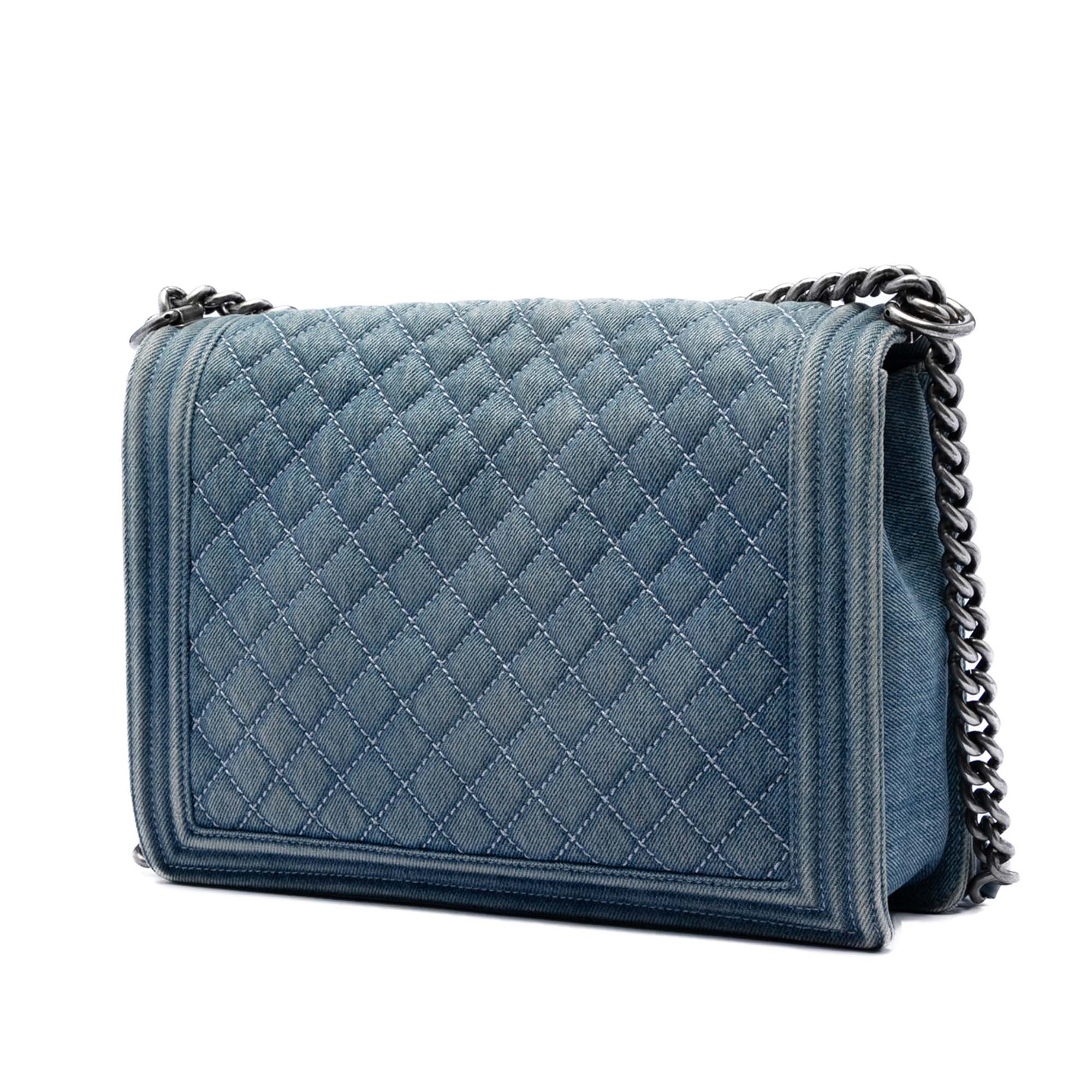 Large Quilted Denim Boy Flap - Image 2