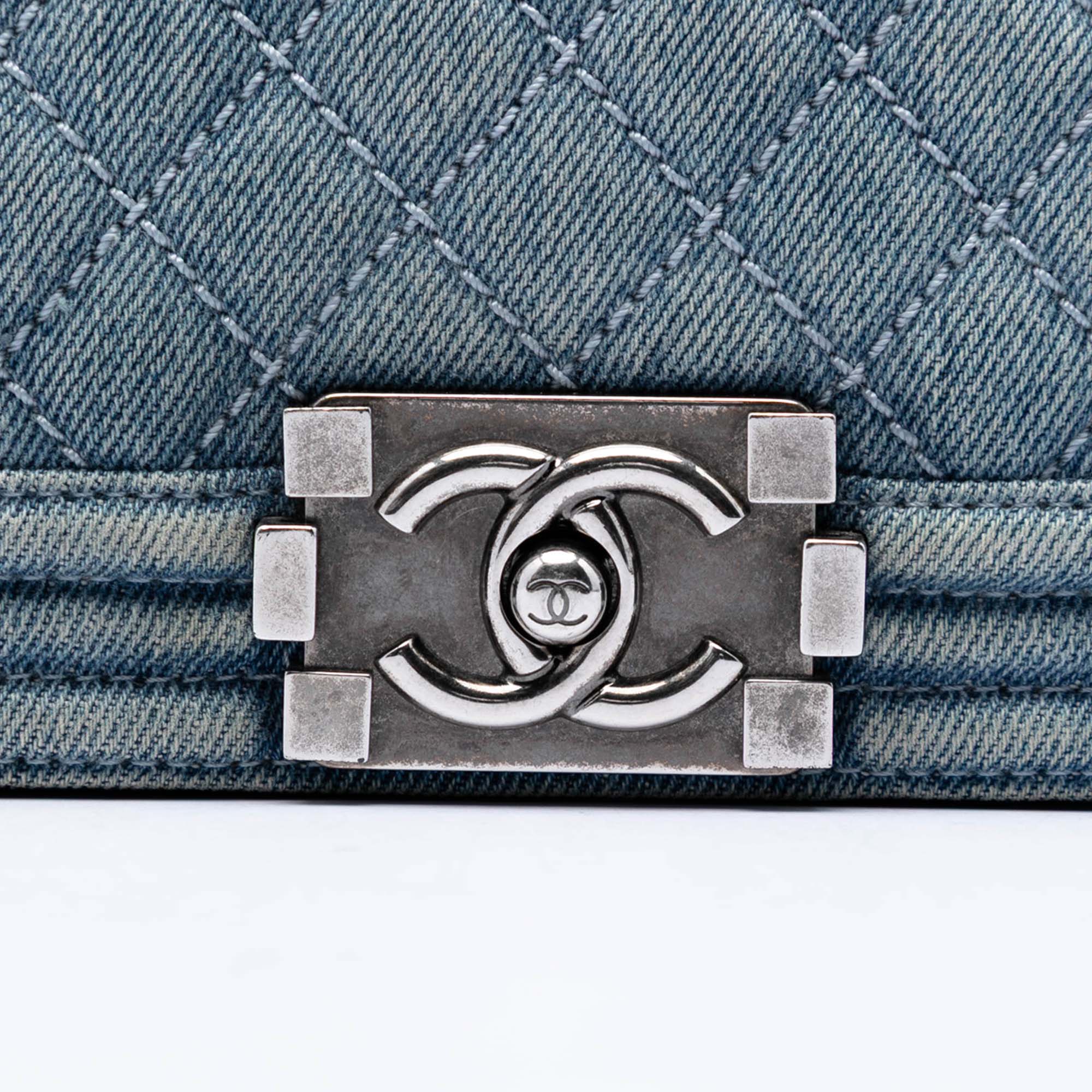 Large Quilted Denim Boy Flap - Image 5