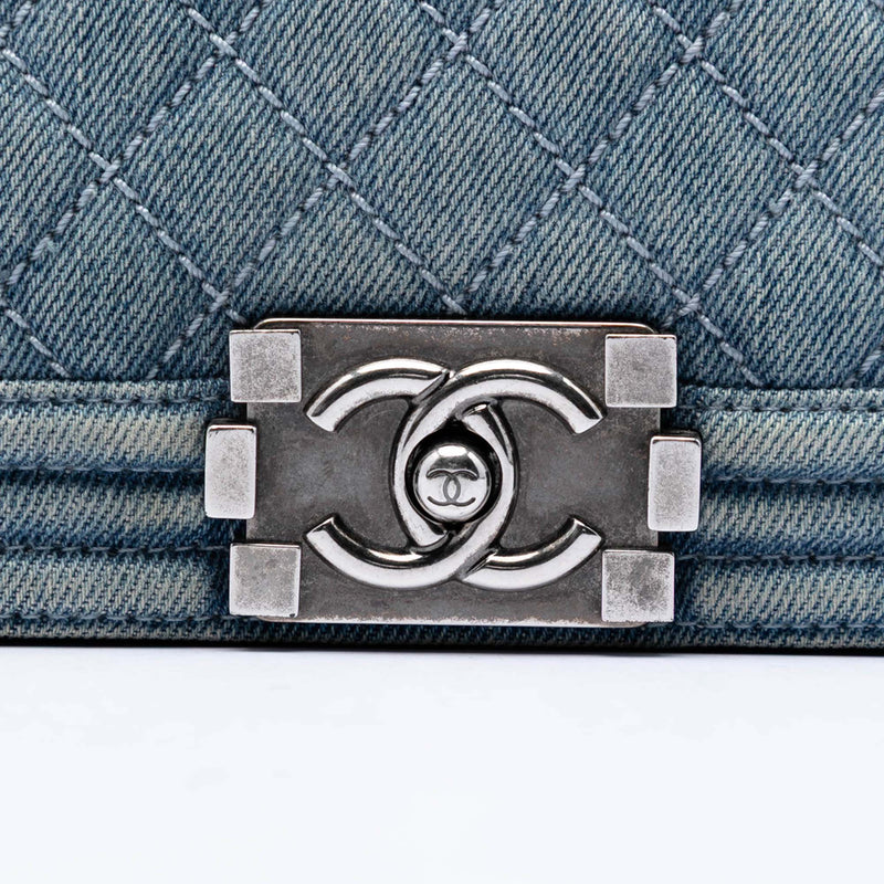 Large Quilted Denim Boy Flap - Image 5