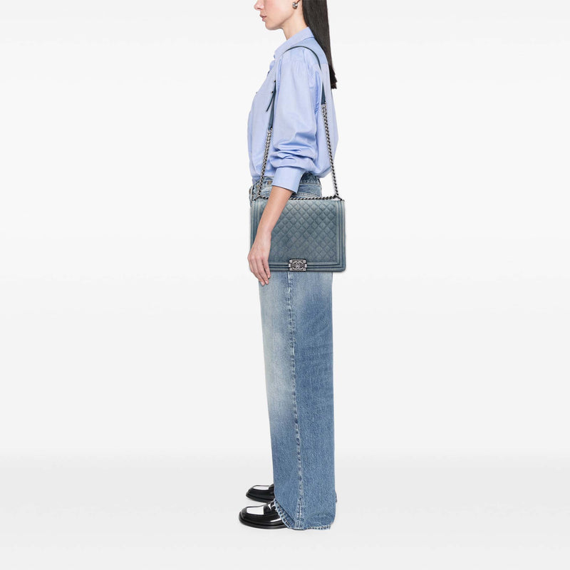 Large Quilted Denim Boy Flap - Image 6