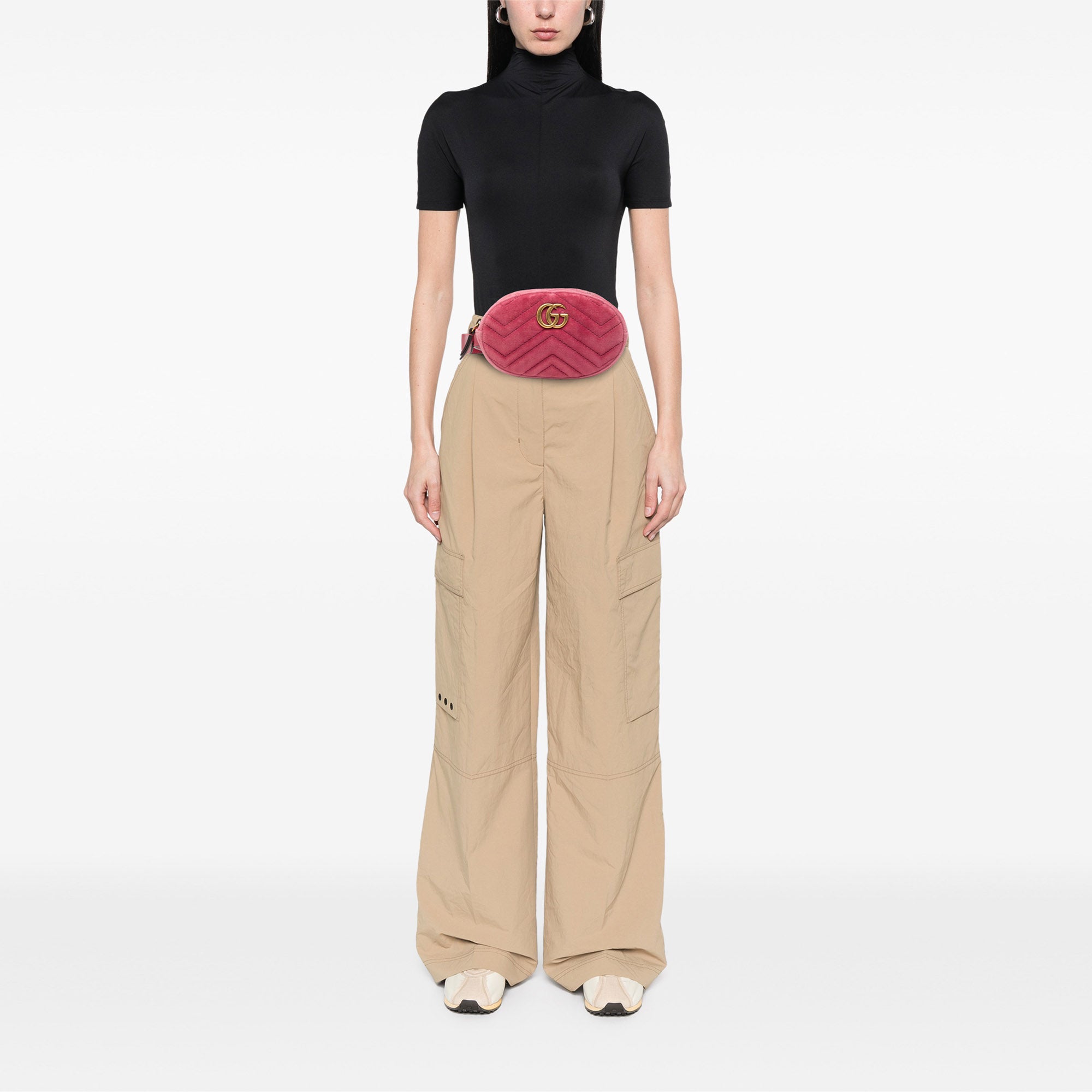 GG Marmont Matelasse Velvet Belt Bag - Image 8