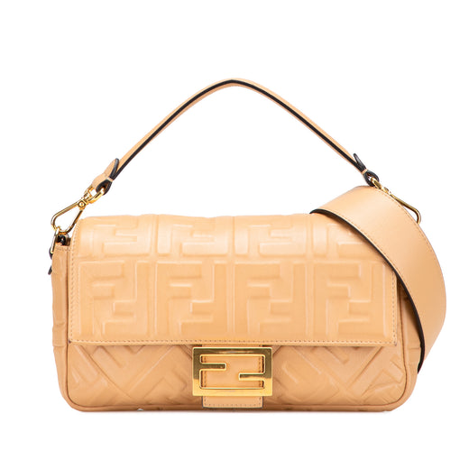 Zucca Embossed Leather Baguette Satchel - Image 1