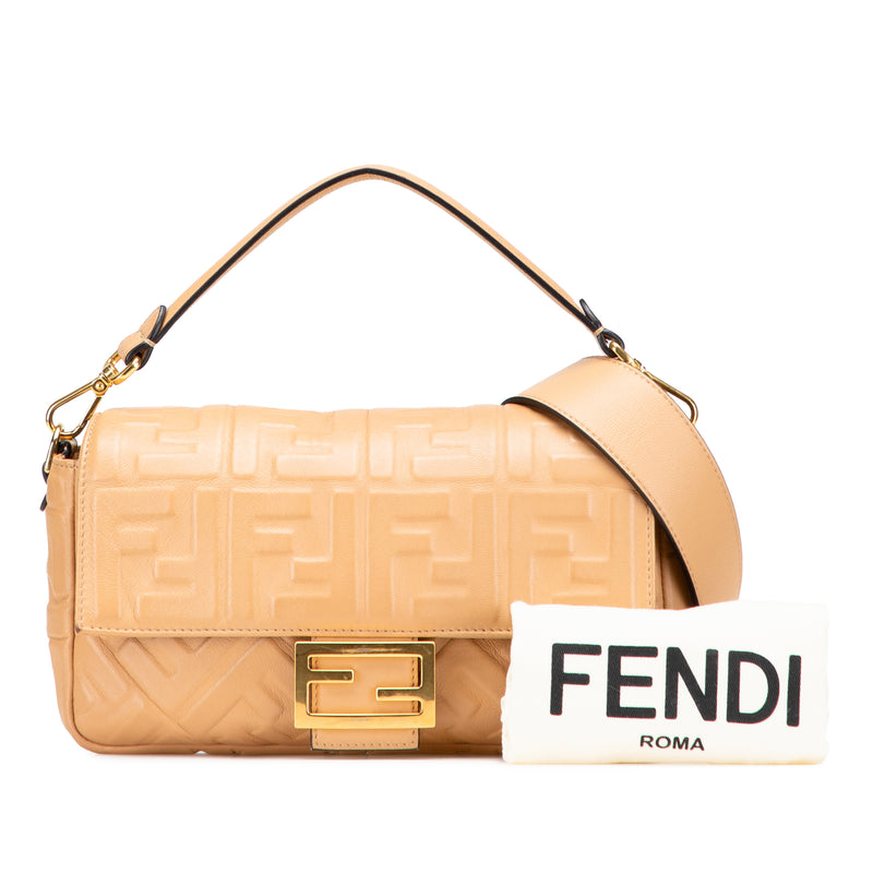 Zucca Embossed Leather Baguette Satchel - Image 12