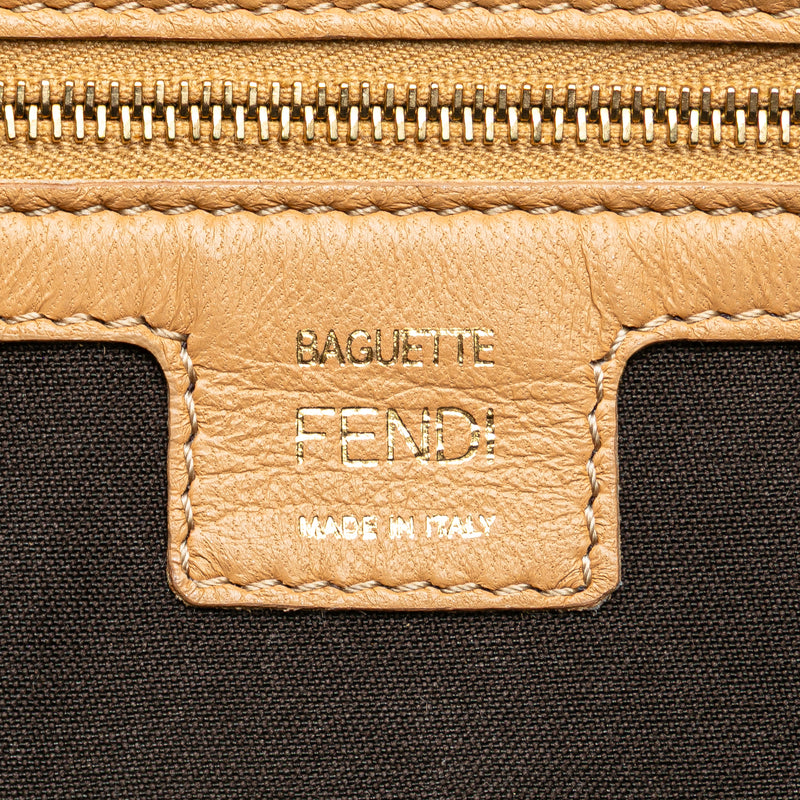 Zucca Embossed Leather Baguette Satchel - Image 5