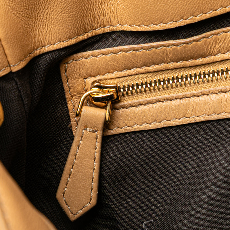 Zucca Embossed Leather Baguette Satchel - Image 7