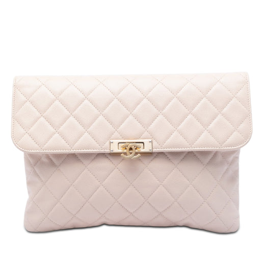Medium Quilted Caviar Golden Class O Case Clutch - Image 1