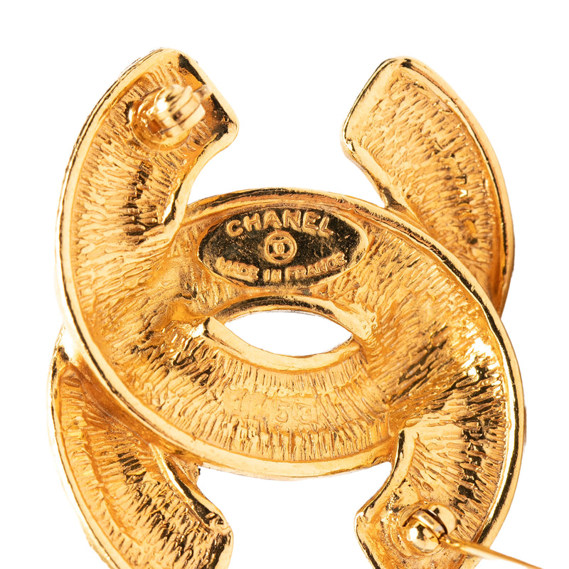 CC Gold Plated Quilted Brooch - Image 3