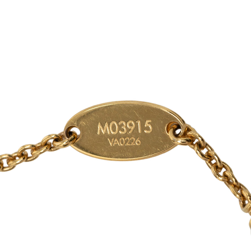 Gold Plated Faux Pearl LV Floragram Bracelet - Image 6