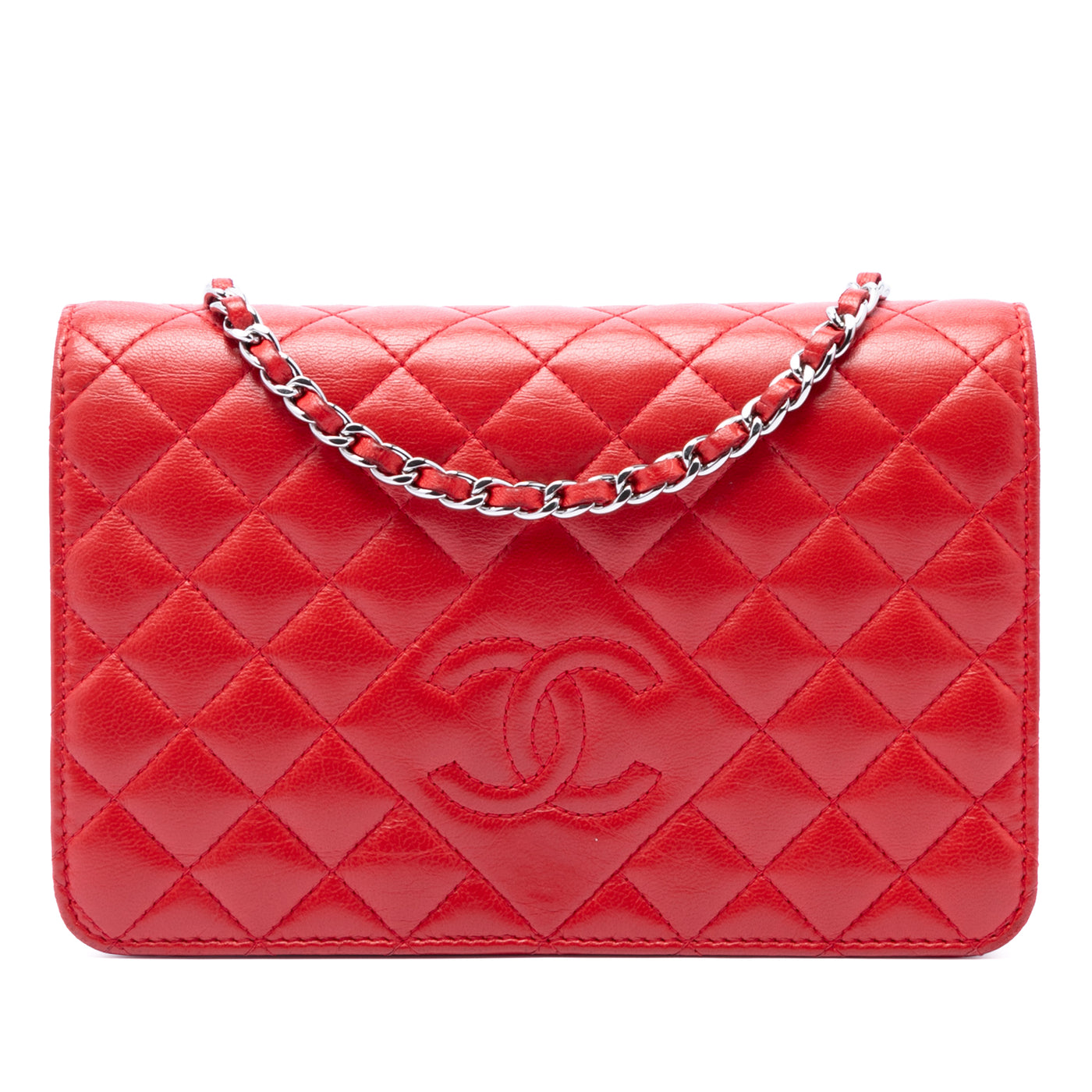 Stitched CC Quilted Lambskin Wallet on Chain - Image 1