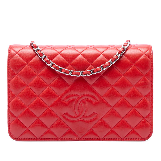 Stitched CC Quilted Lambskin Wallet on Chain - Image 1