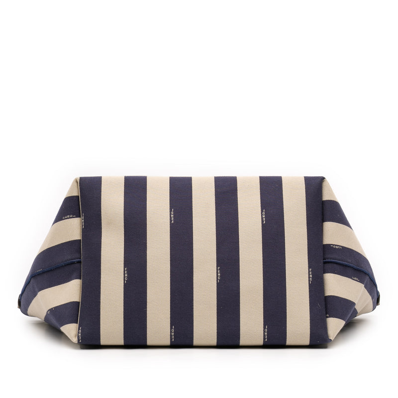 Large Zucca Canvas Pequin Striped Reversible Roll Tote - Image 3