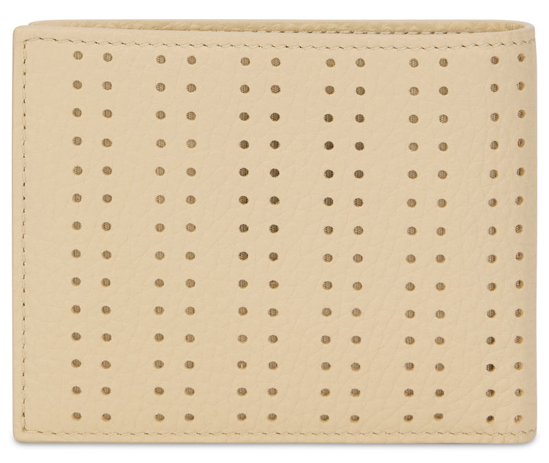 Valentino Garavani Perforated Calfskin Wallet — Beige