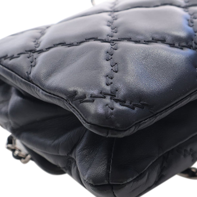 Mini Lambskin Double Stitch Hamptons Flap - Image 12