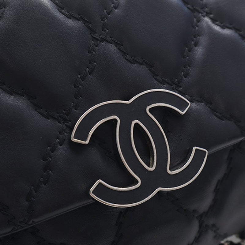 Mini Lambskin Double Stitch Hamptons Flap - Image 8