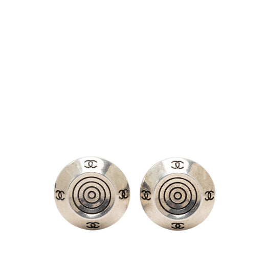 CC Brass Target Round Clip On Earrings - Image 1
