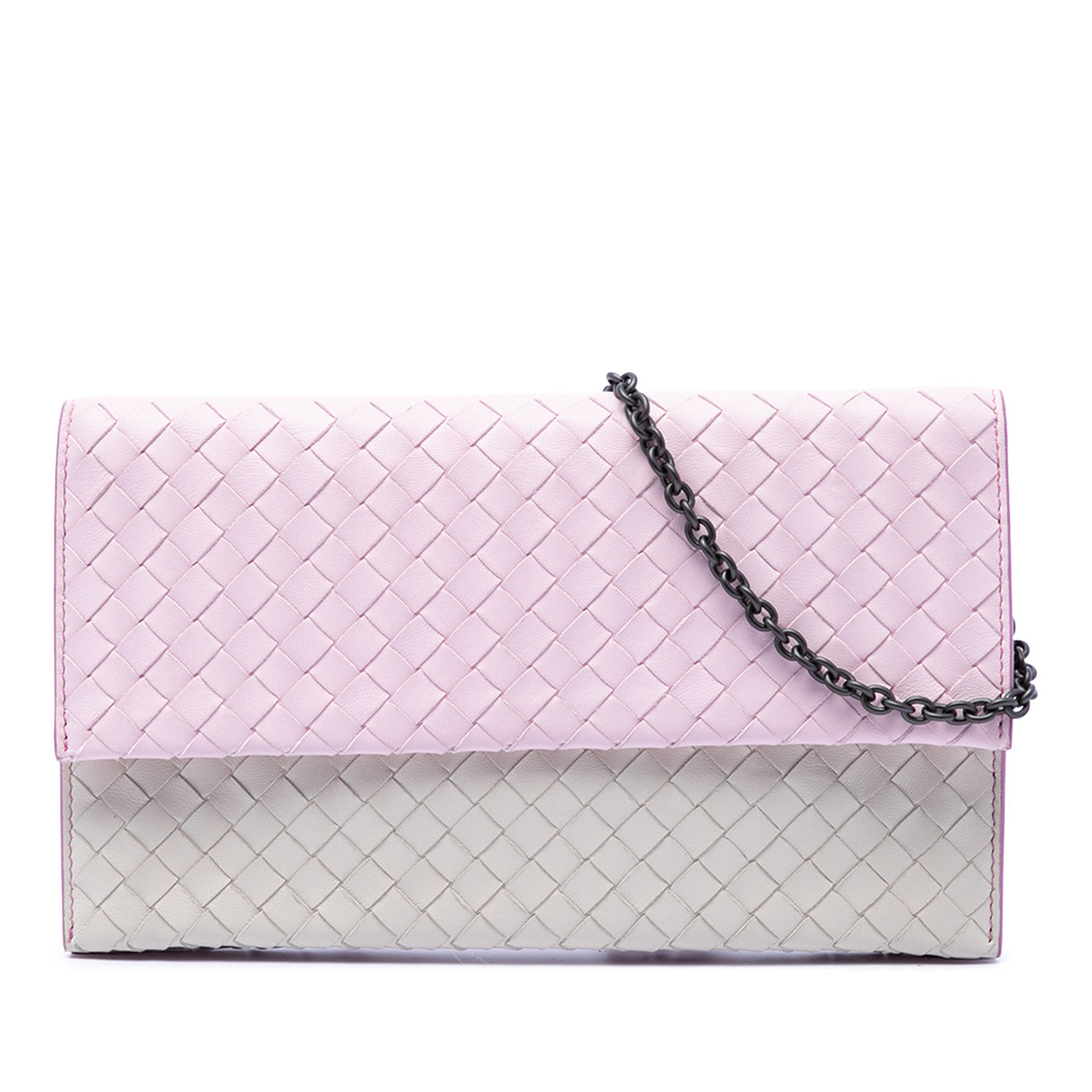 Bicolor Nappa Intrecciato Wallet On Chain - Image 1