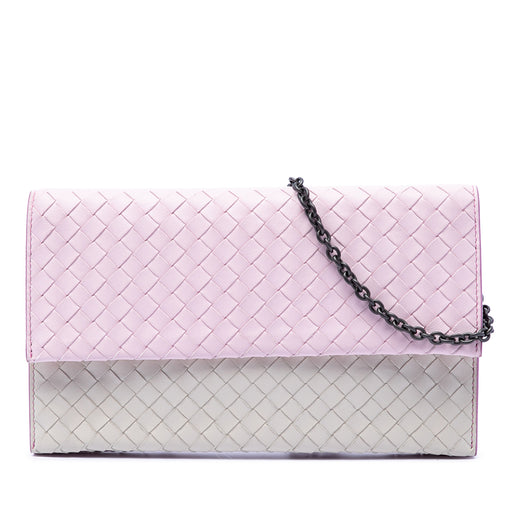Bicolor Nappa Intrecciato Wallet On Chain - Image 1