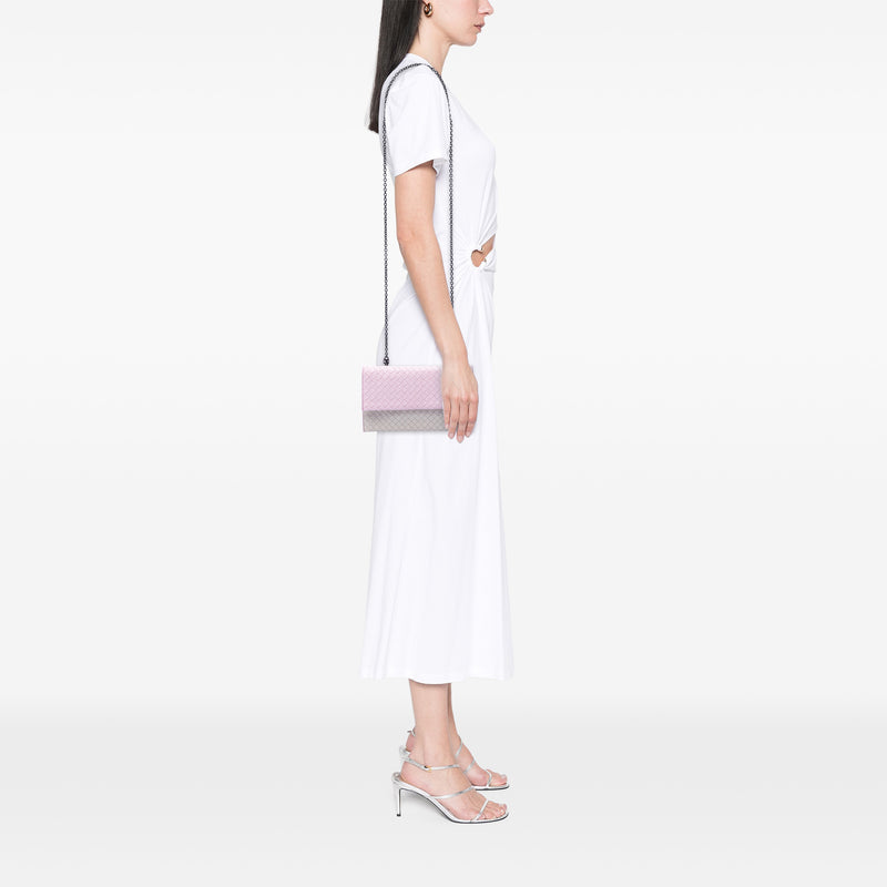 Bicolor Nappa Intrecciato Wallet On Chain - Image 6