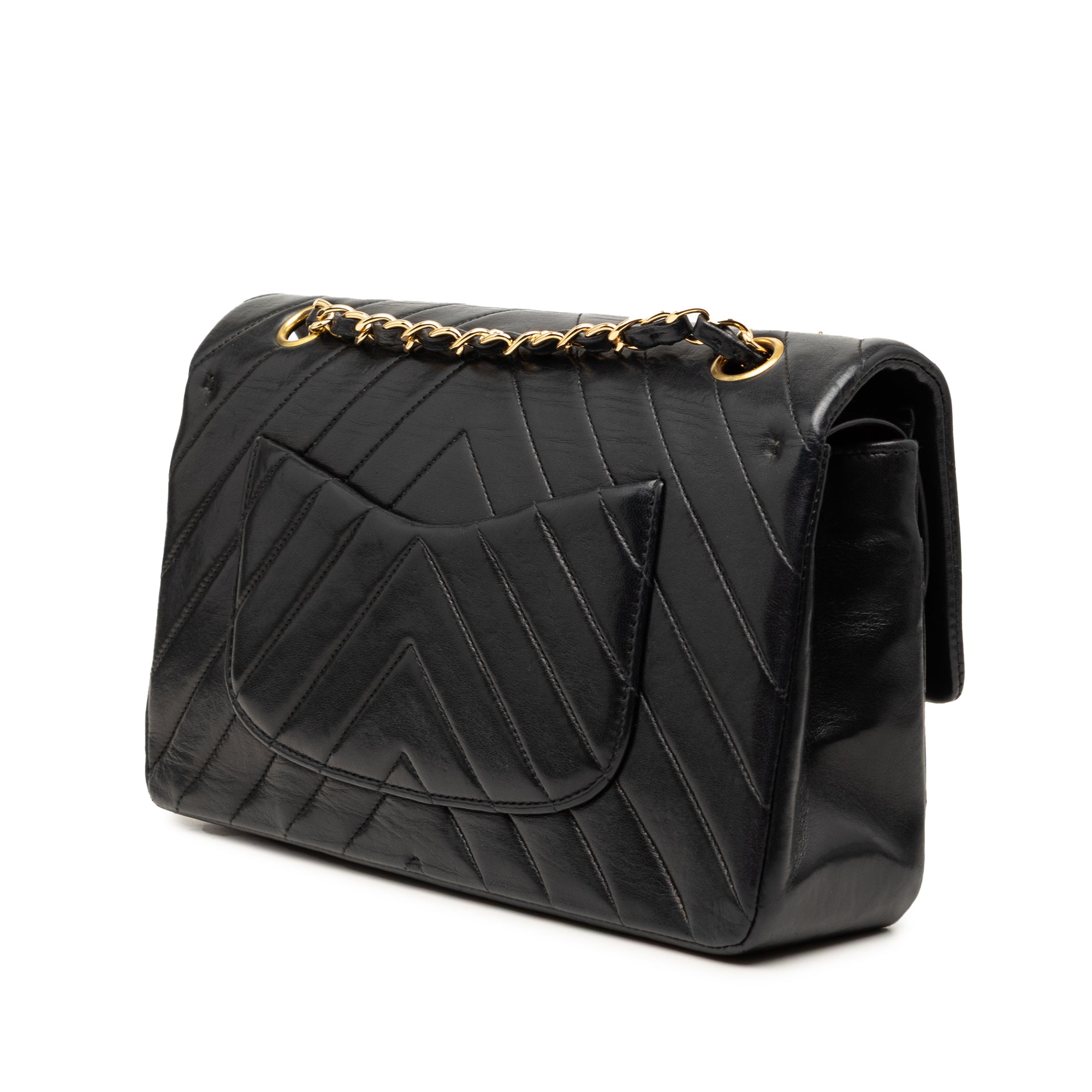 Medium Classic Chevron Lambskin Double Flap - Image 2