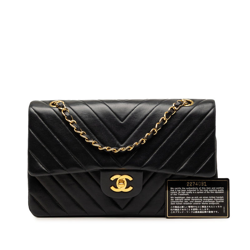 Medium Classic Chevron Lambskin Double Flap - Image 9