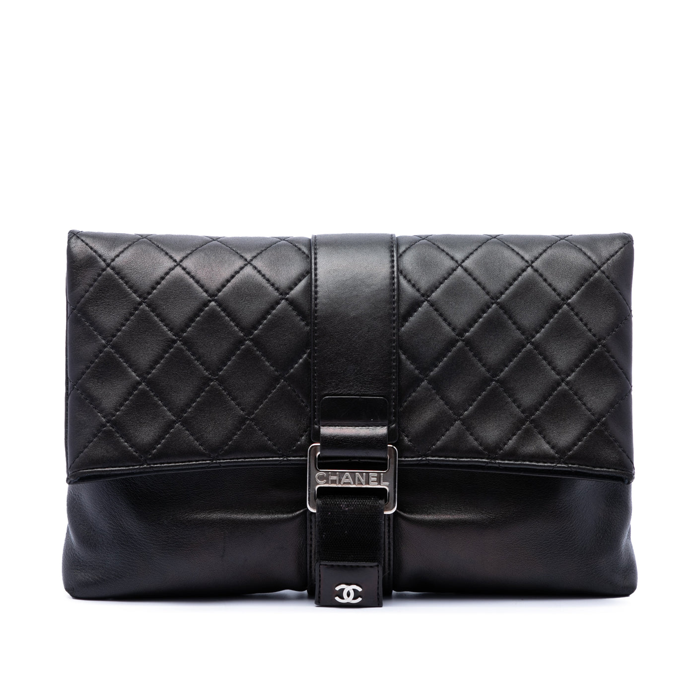 Quilted Lambskin Grip Clutch - Image 1