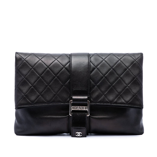 Quilted Lambskin Grip Clutch - Image 1