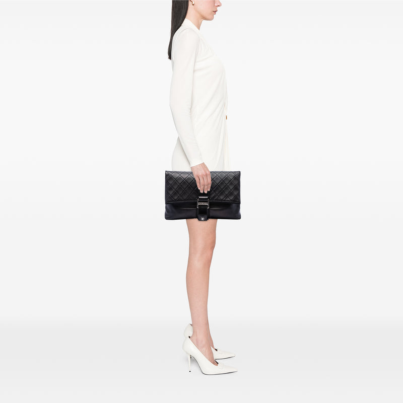 Quilted Lambskin Grip Clutch - Image 6