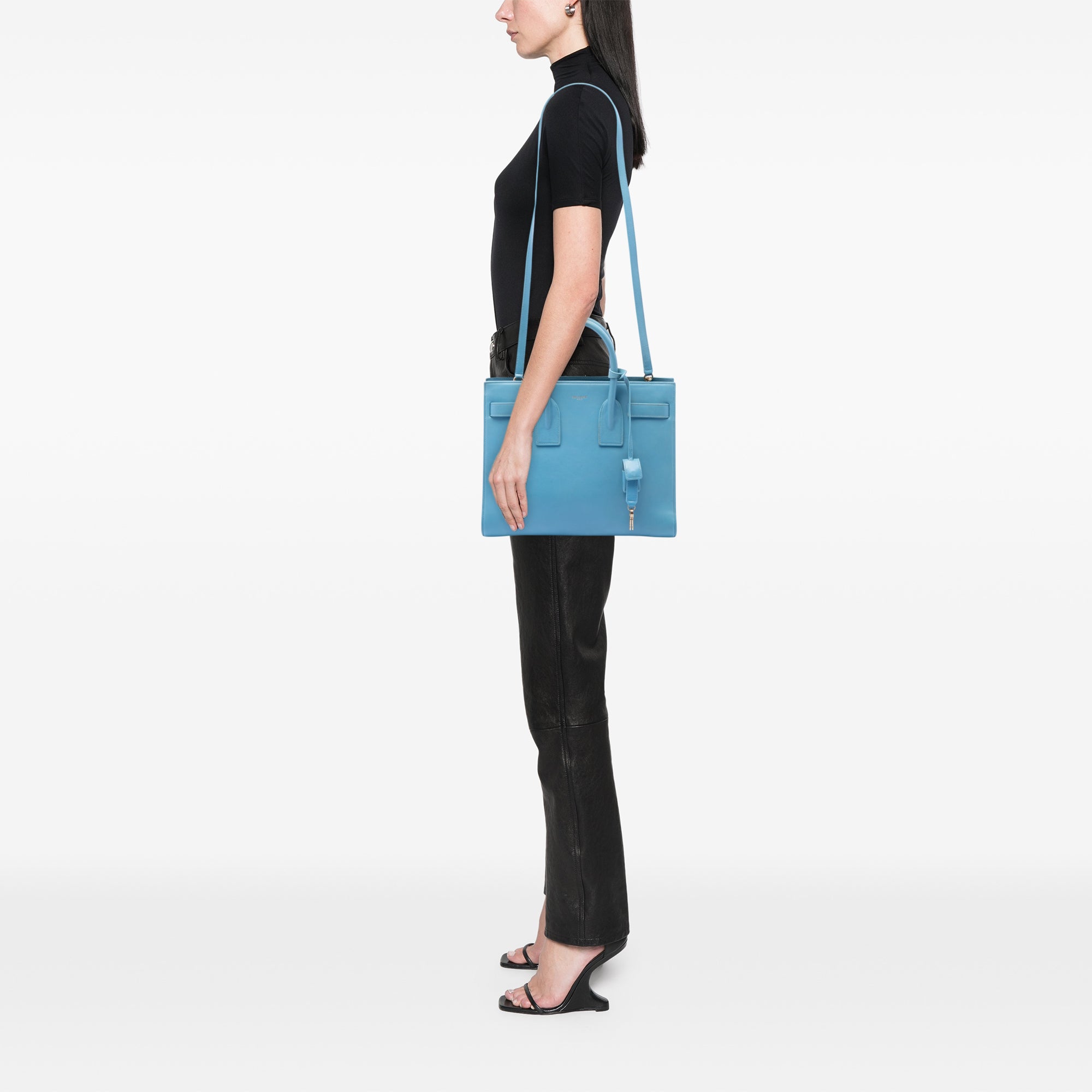Small Leather Sac De Jour Satchel - Image 6