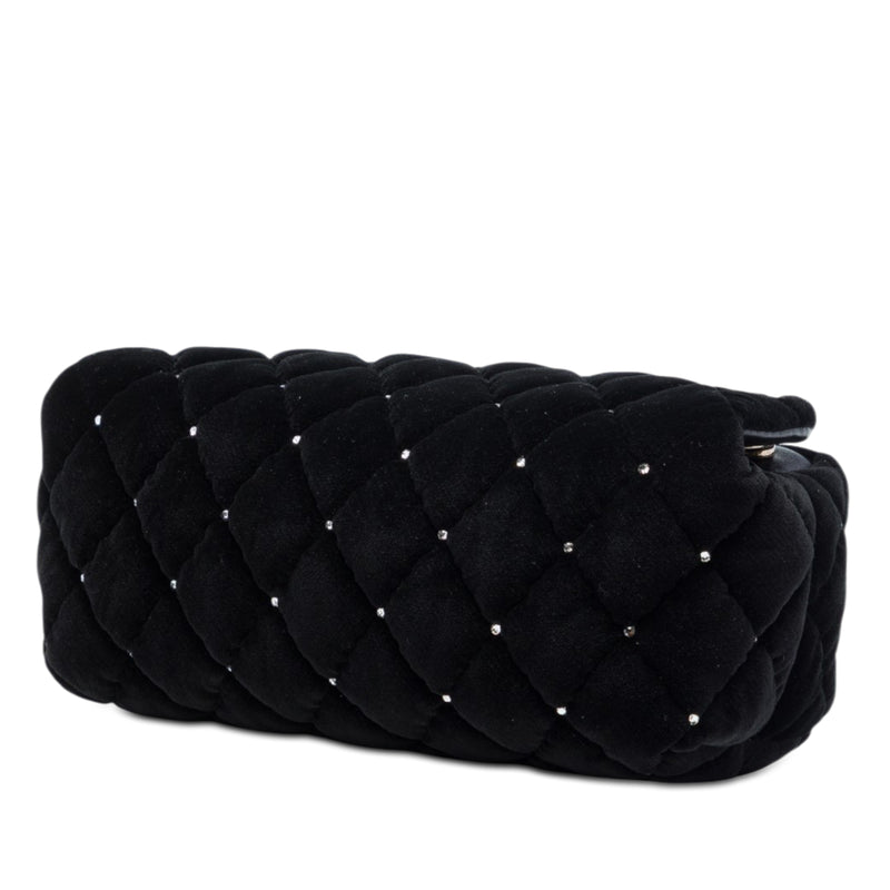 CC Quilted Velvet Crystal Wristlet Clutch - Image 2