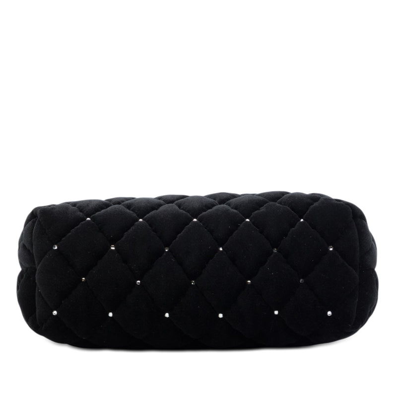 CC Quilted Velvet Crystal Wristlet Clutch - Image 3