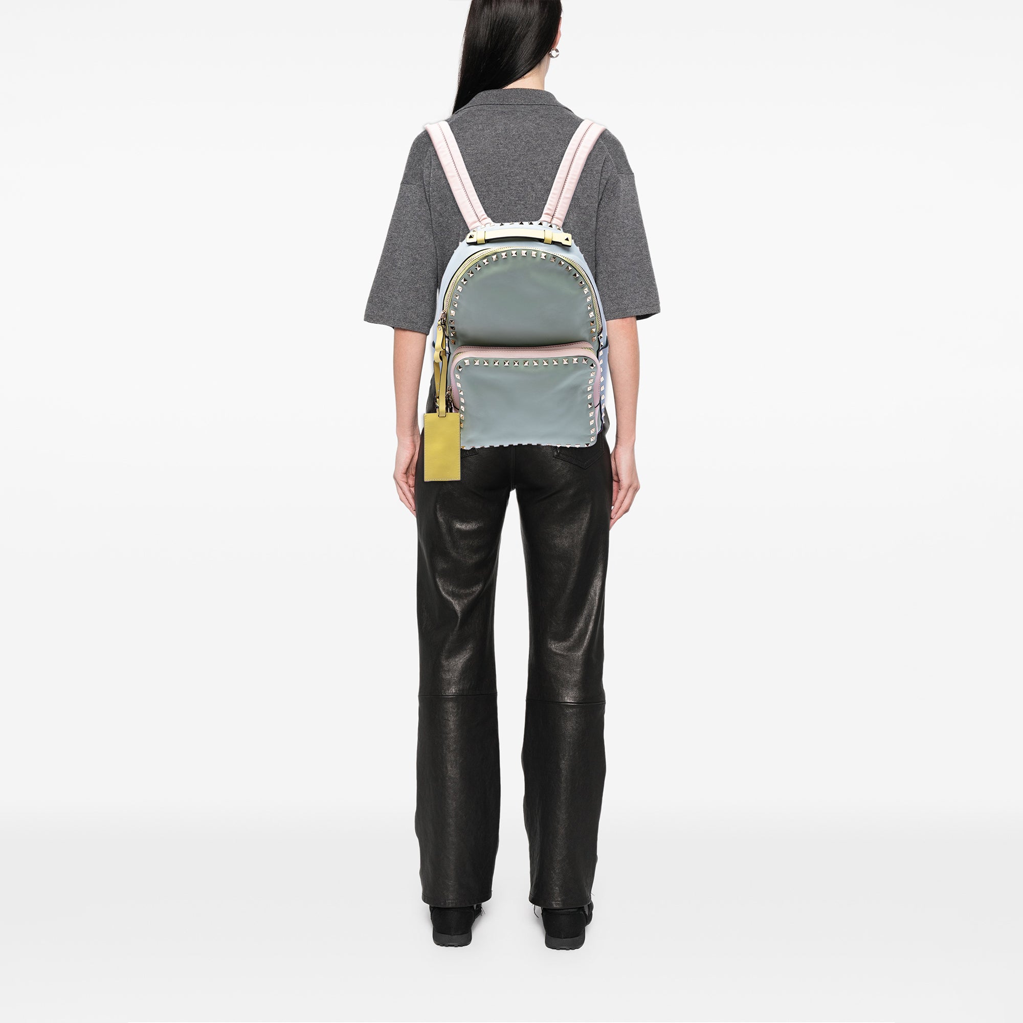 Medium Calfskin Watercolor Rockstud Backpack - Image 6