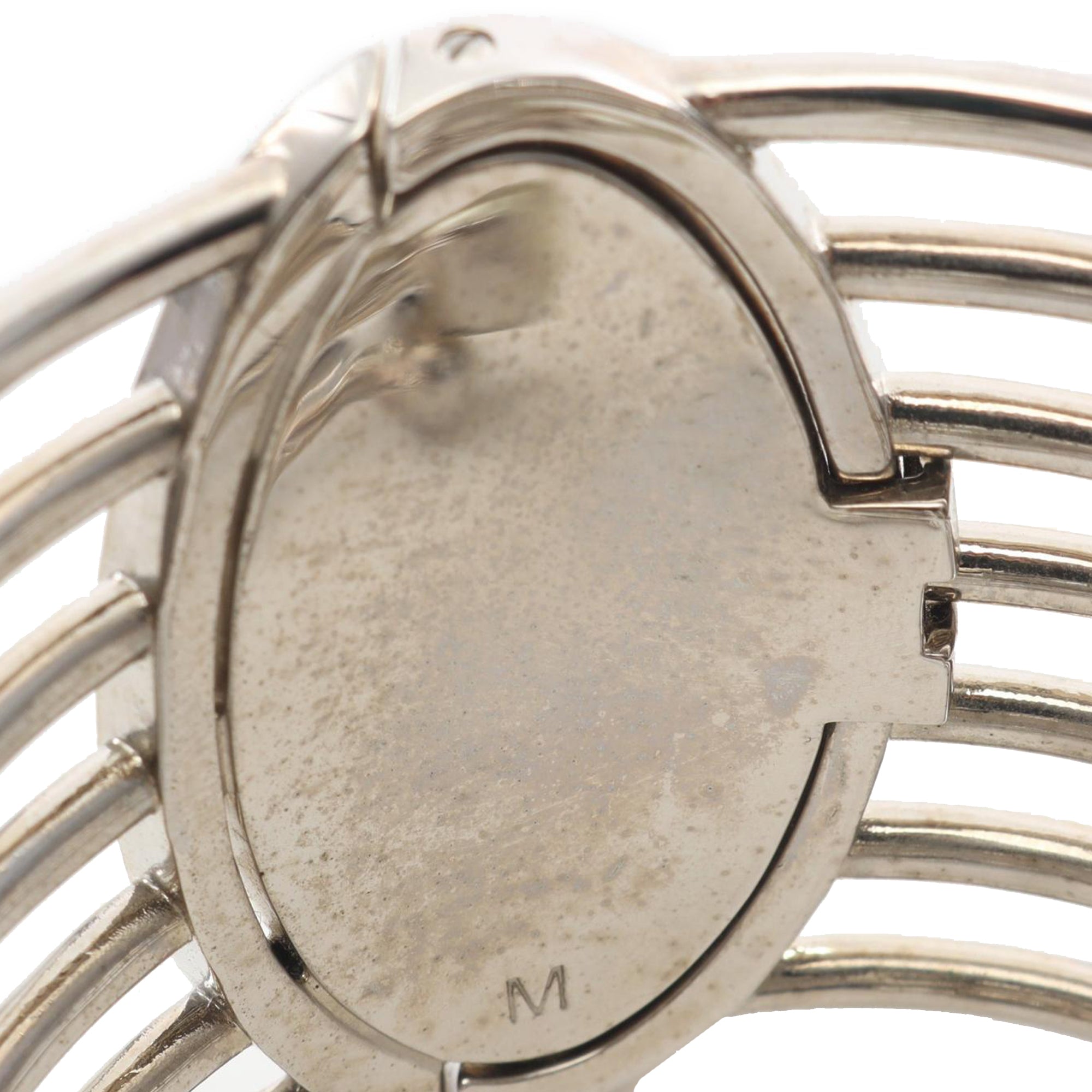 Palladium Plated Faux Pearl Diorific Bangle Bracelet - Image 4