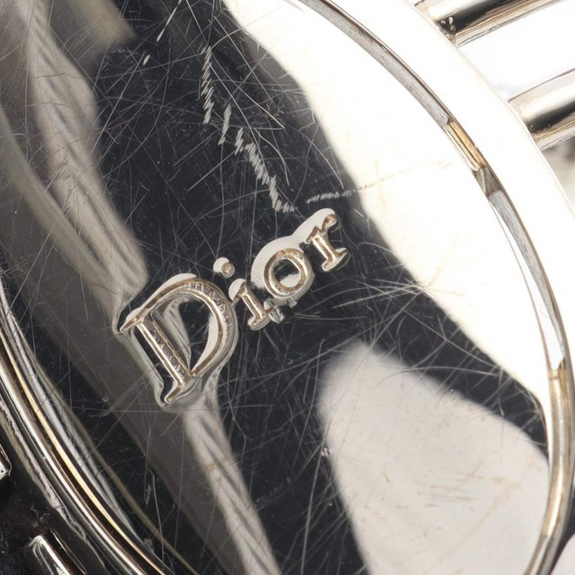 Palladium Plated Faux Pearl Diorific Bangle Bracelet - Image 7