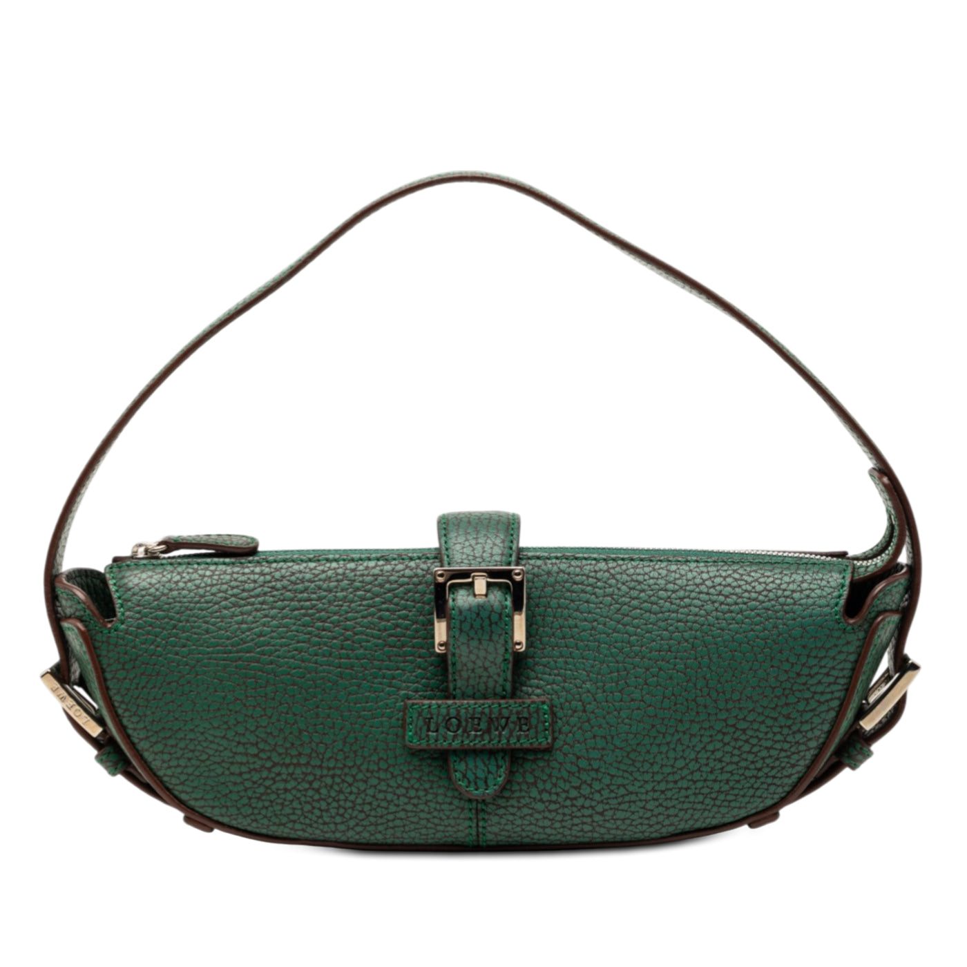 Mini Pebbled Leather Baguette Boat Bag - Image 1