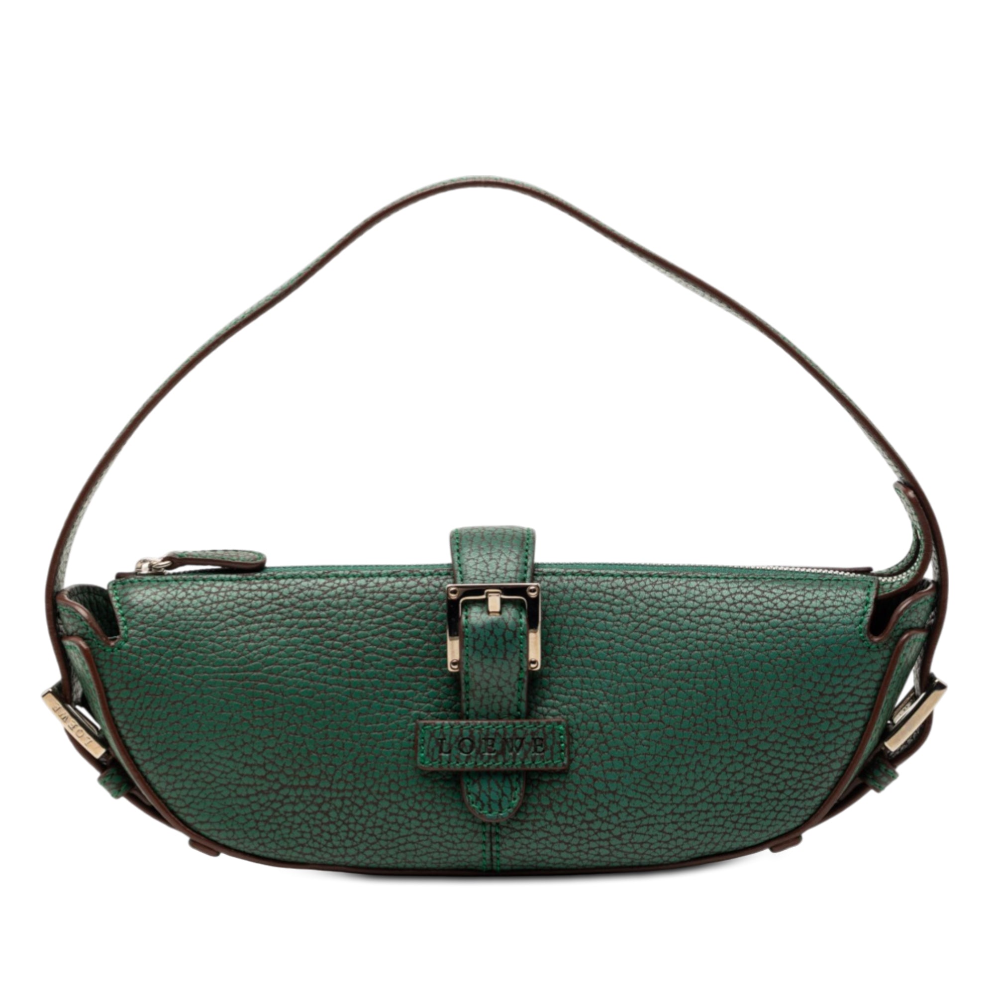 Mini Pebbled Leather Baguette Boat Bag - Image 1