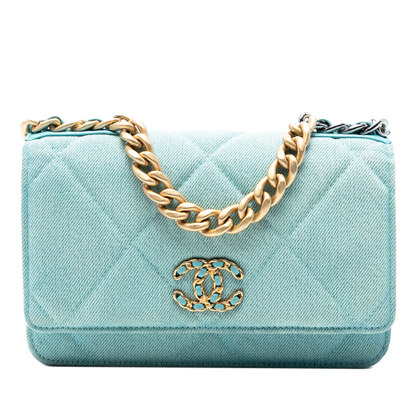 Denim 19 Flap Wallet On Chain - Image 1
