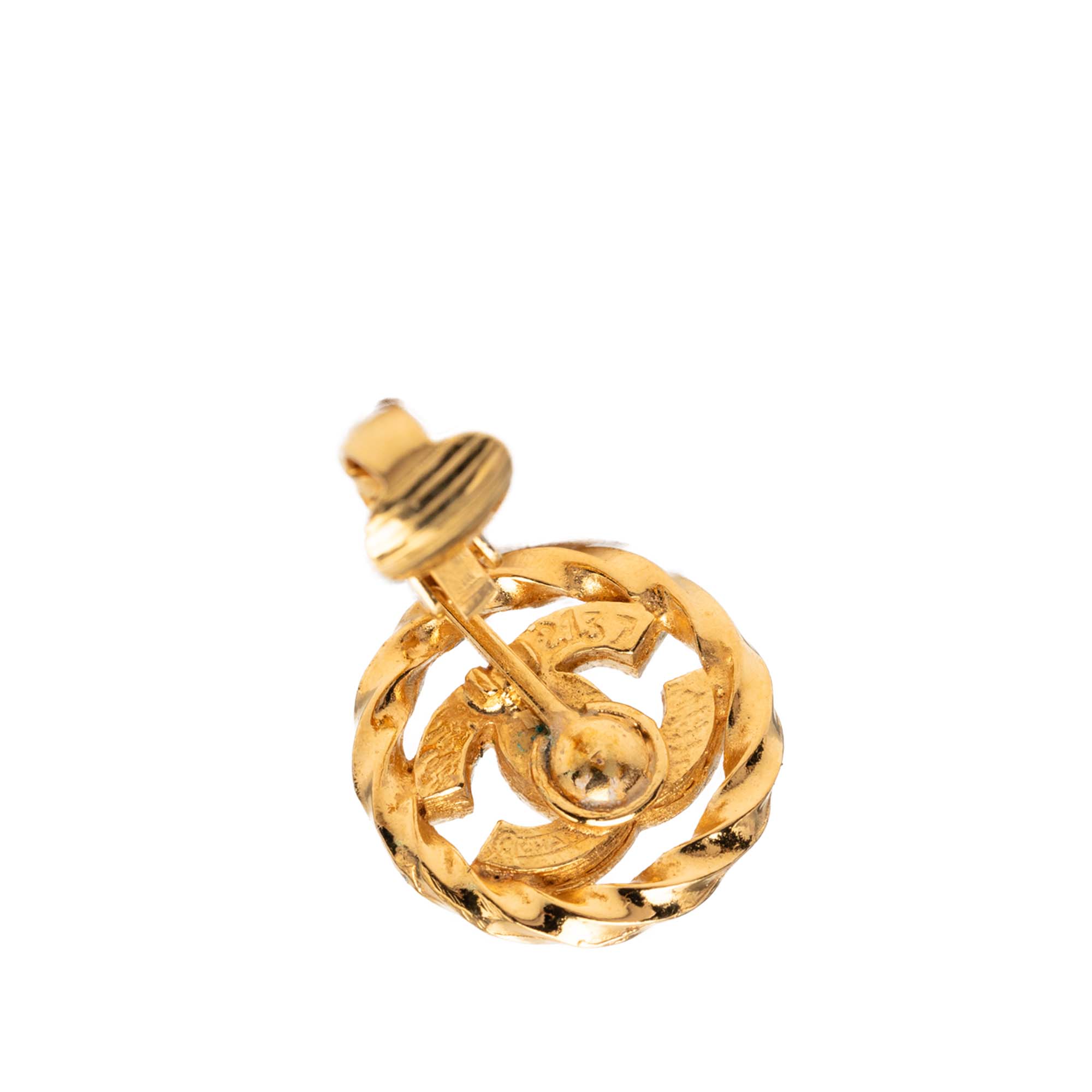 CC Gold Plated Strass Round Rope Earrings - Image 3