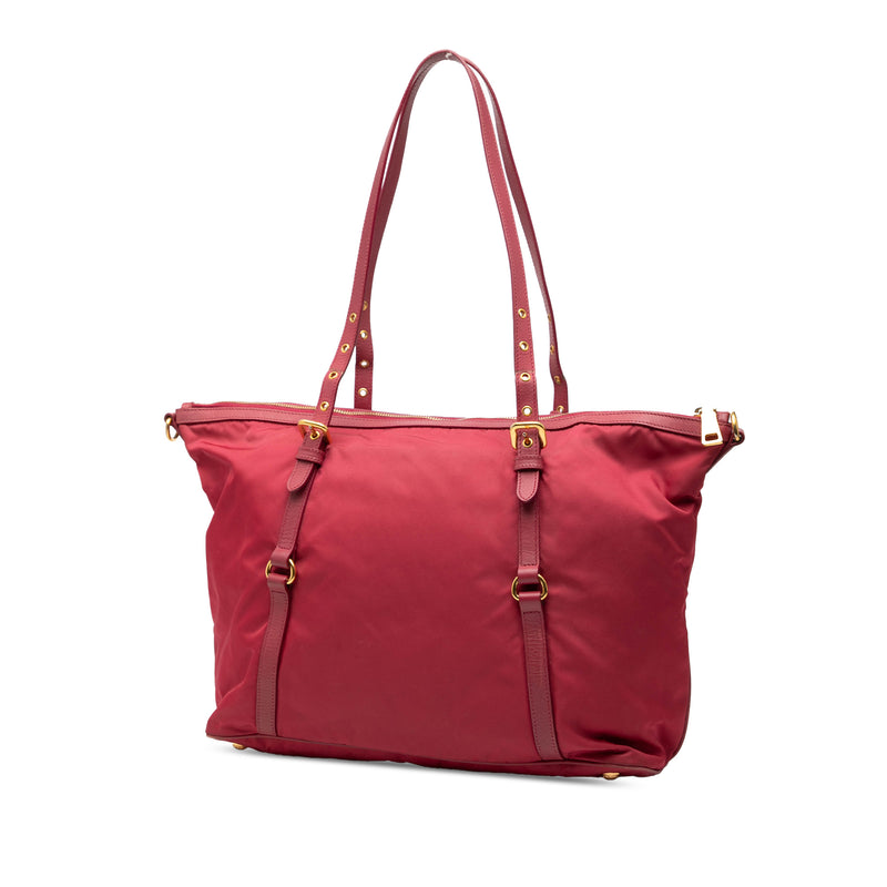 Saffiano Trimmed Tessuto Zip Top Convertible Tote - Image 2
