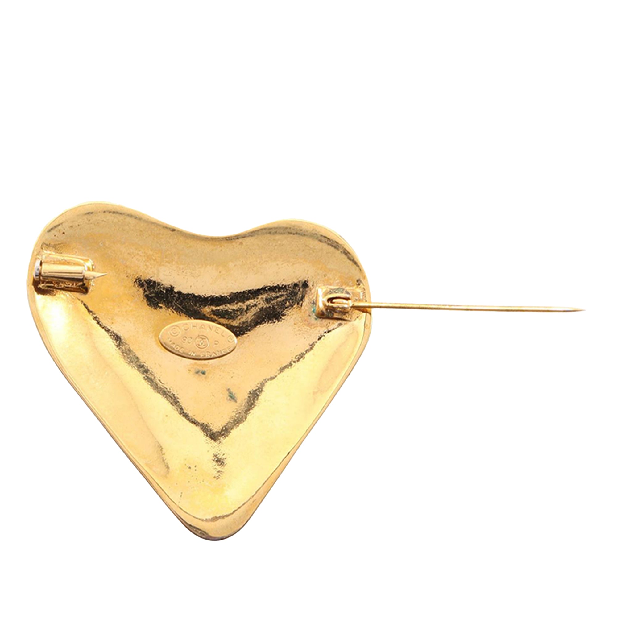 CC Gold Plated Heart Brooch - Image 2
