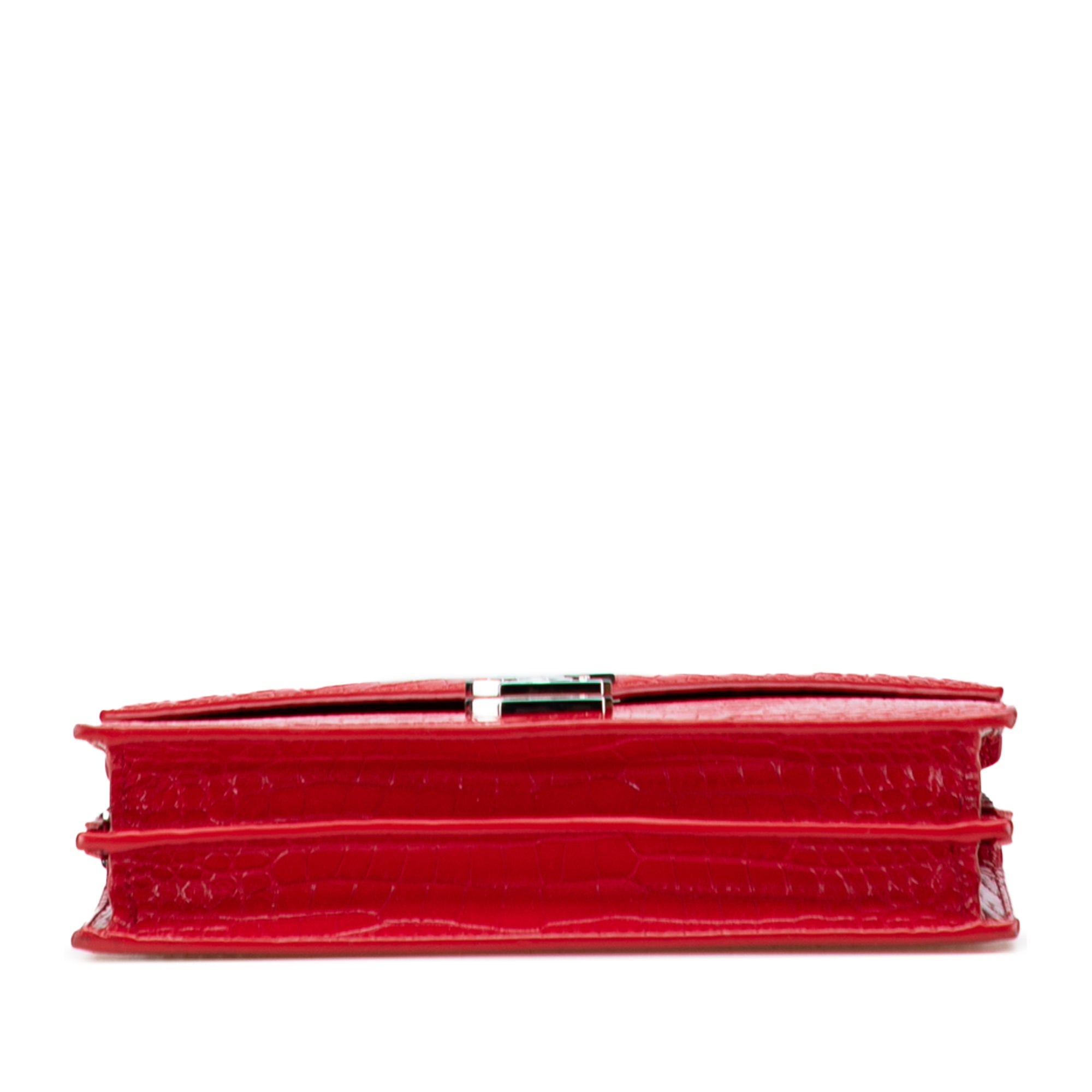 Croc Embossed Leather Monogram Cassandra Clasp Bag - Image 3