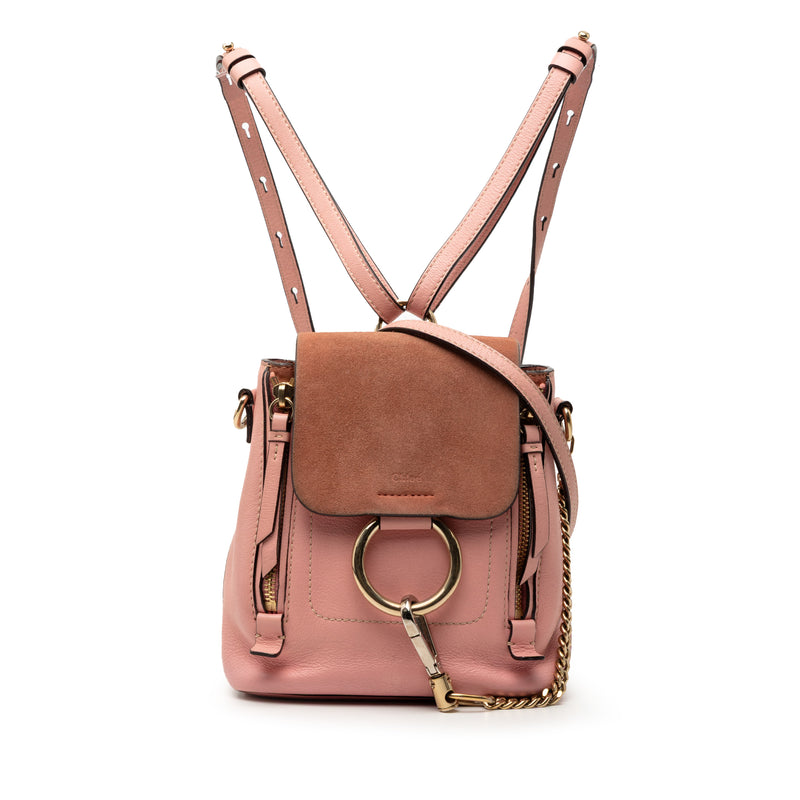 Mini Calfskin and Suede Faye Backpack