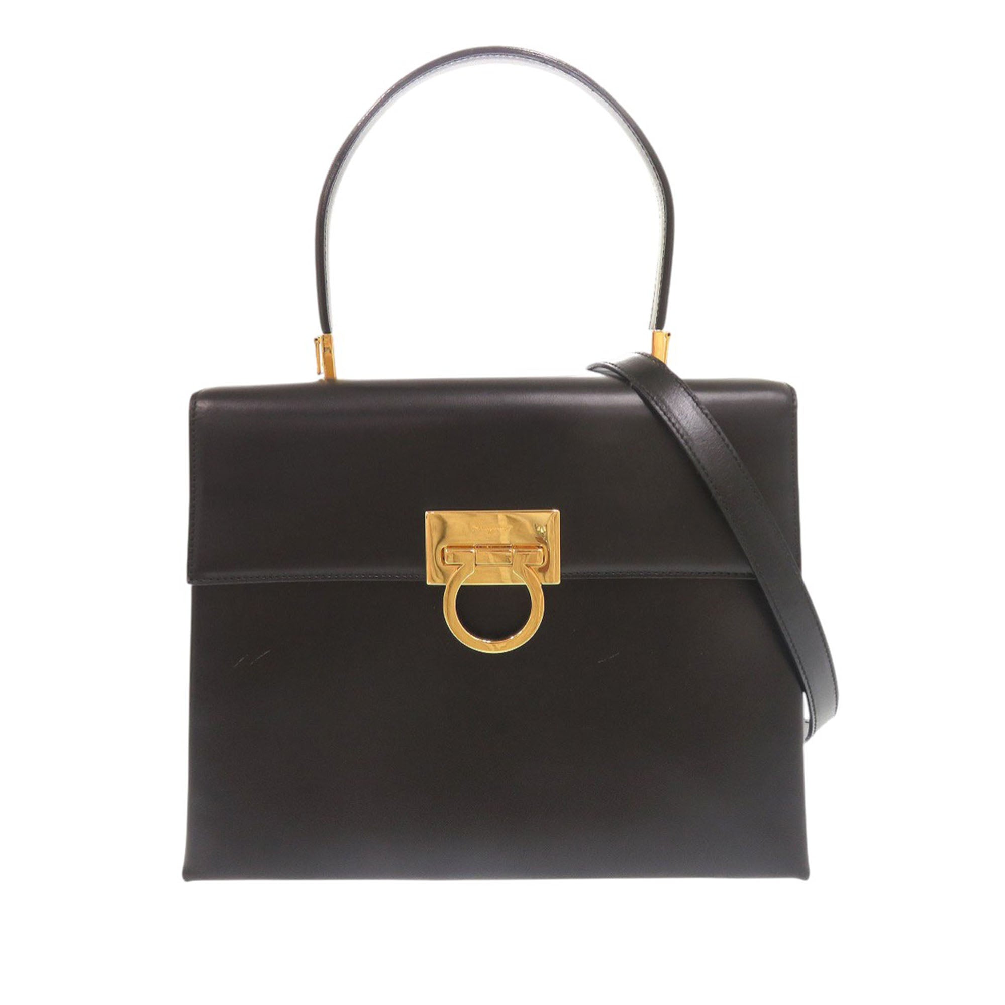 Leather Gancini Top Handle Bag - Image 1