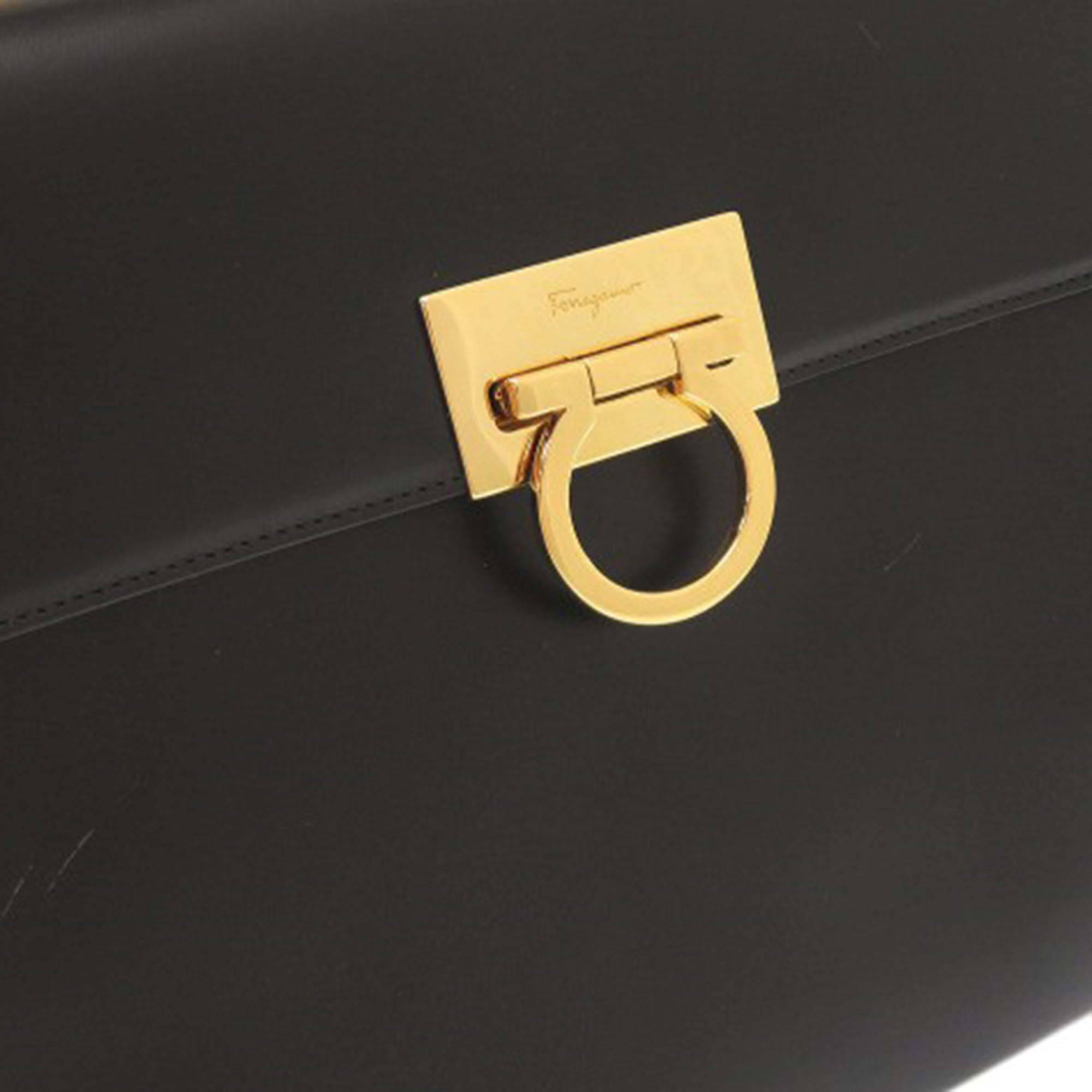 Leather Gancini Top Handle Bag - Image 9