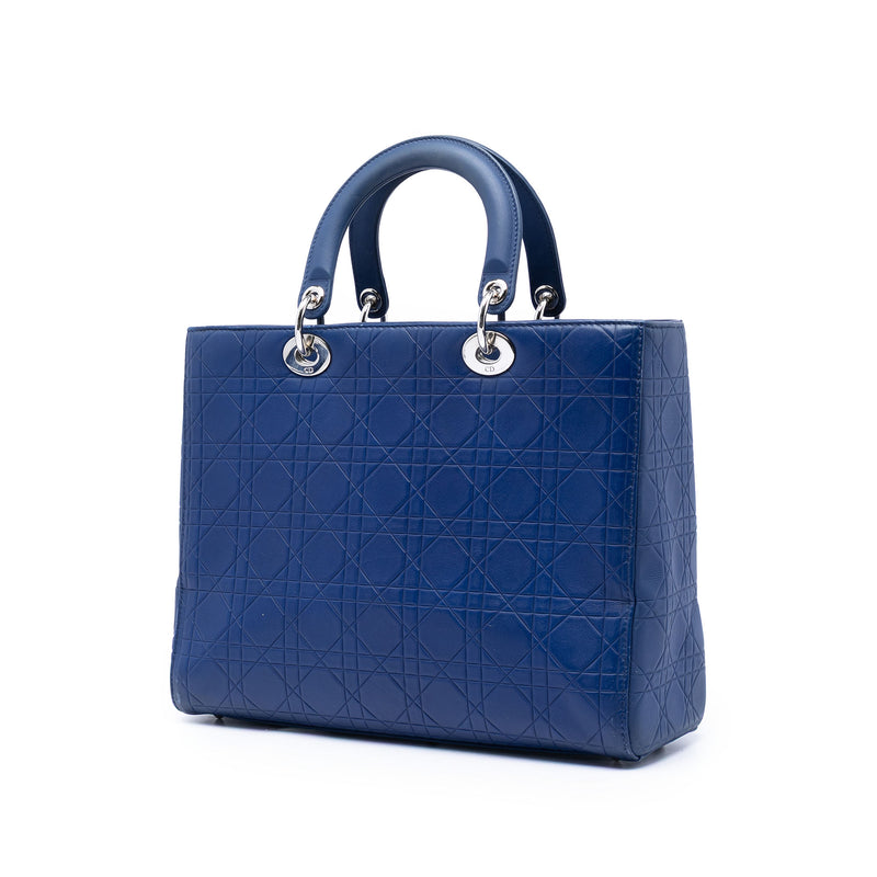 Large Ultra Matte Calfskin Cannage Embossed Lady Dior - Image 2