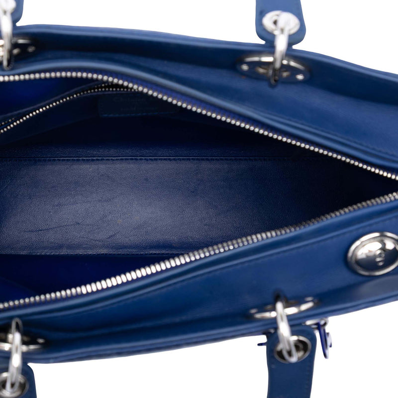 Large Ultra Matte Calfskin Cannage Embossed Lady Dior - Image 4