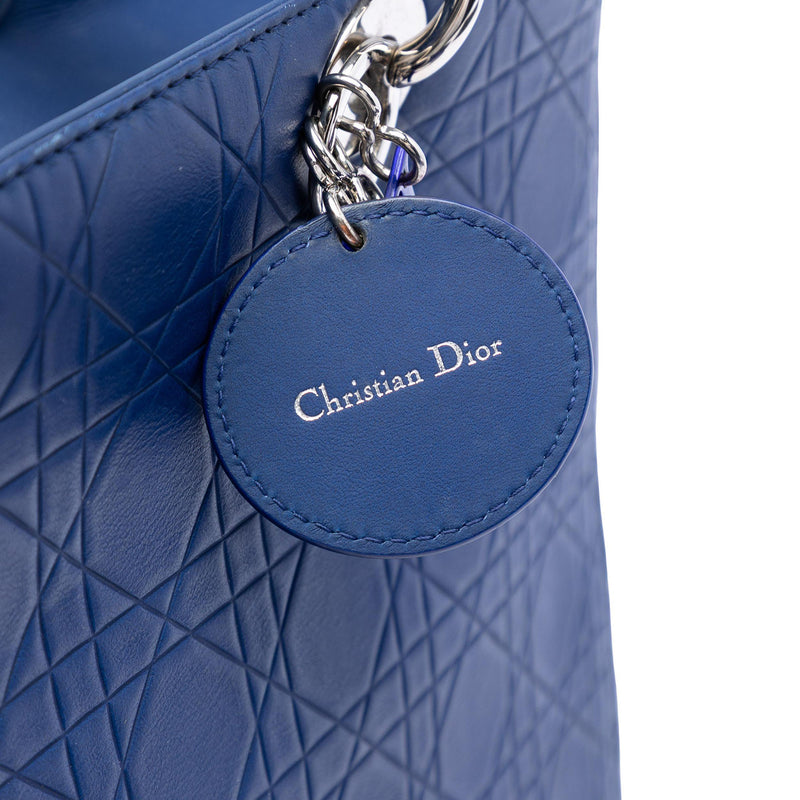 Large Ultra Matte Calfskin Cannage Embossed Lady Dior - Image 5