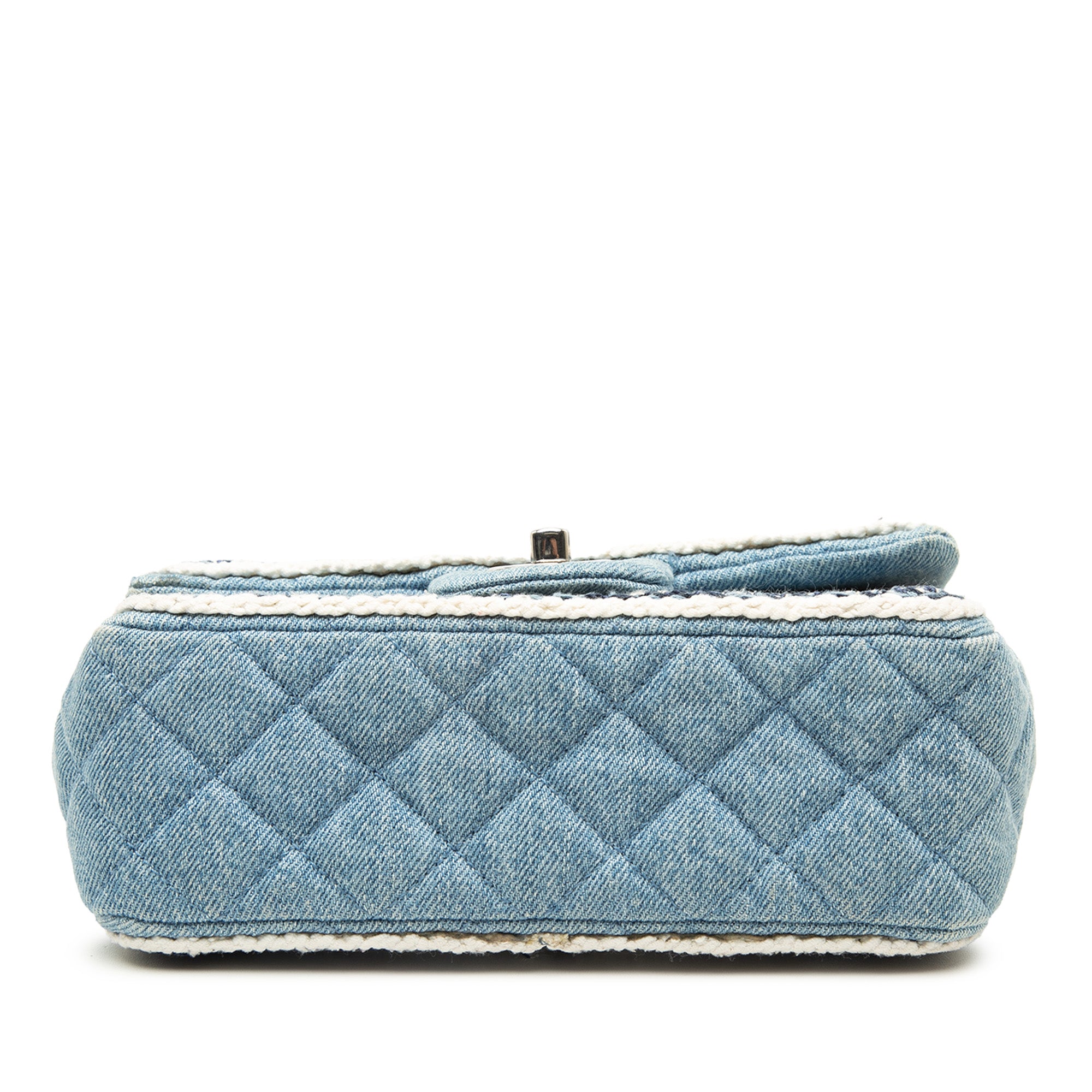 Mini Rectangular Classic Denim Braided Single Flap - Image 3