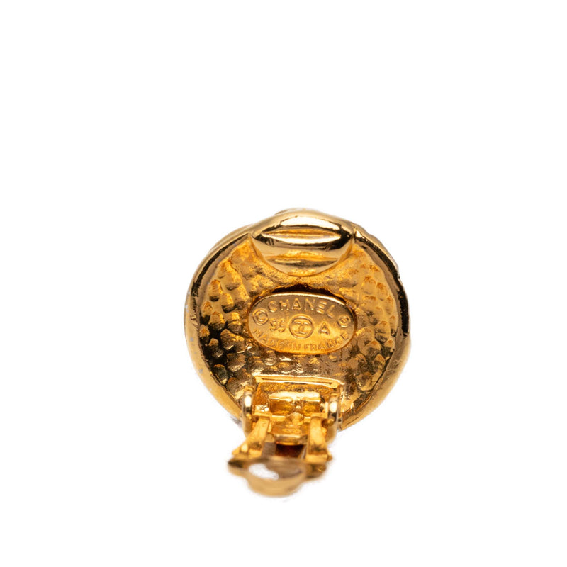 CC Gold Plated Button Clip On Earrings - Image 3