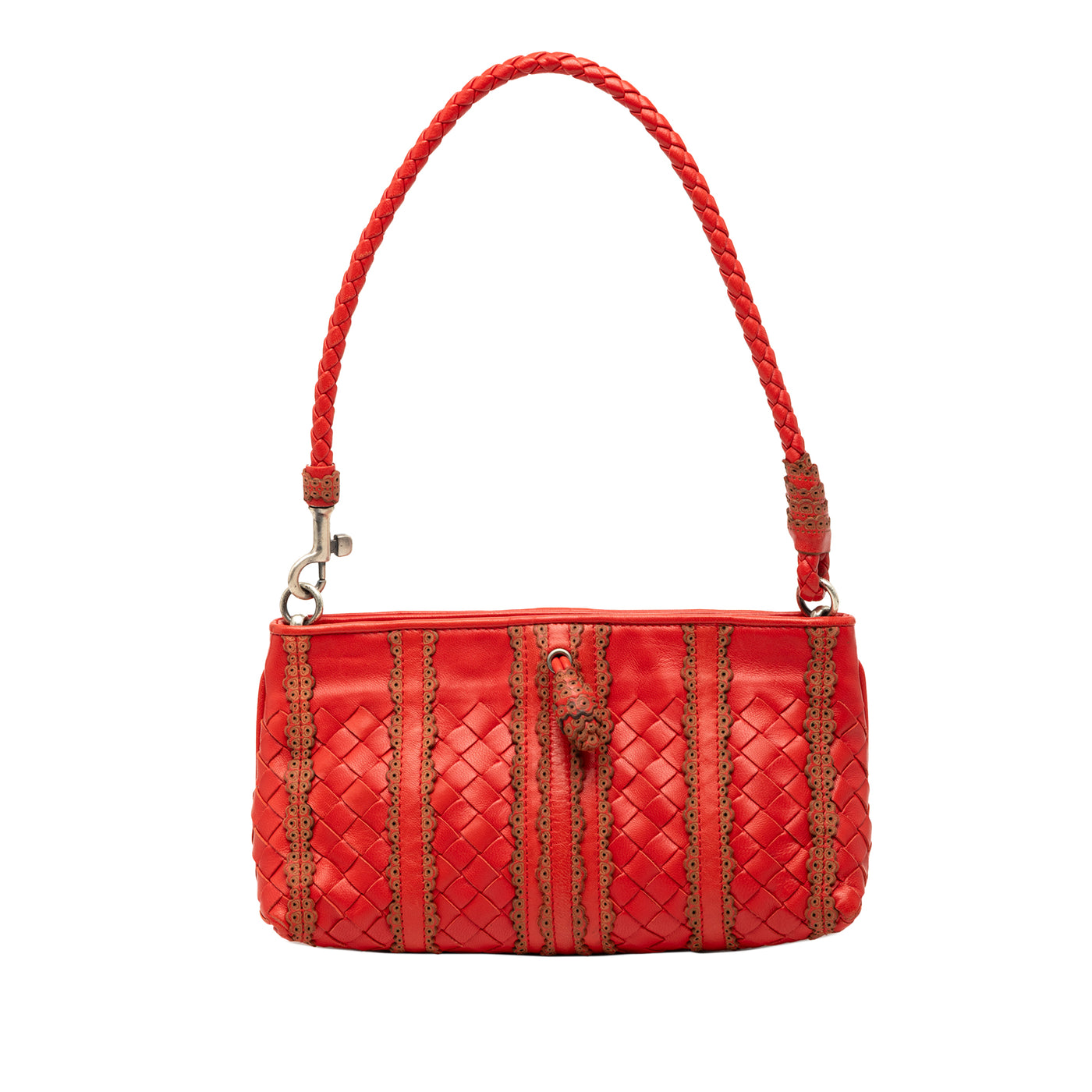 Leather Intrecciato Stripe Shoulder Bag - Image 1